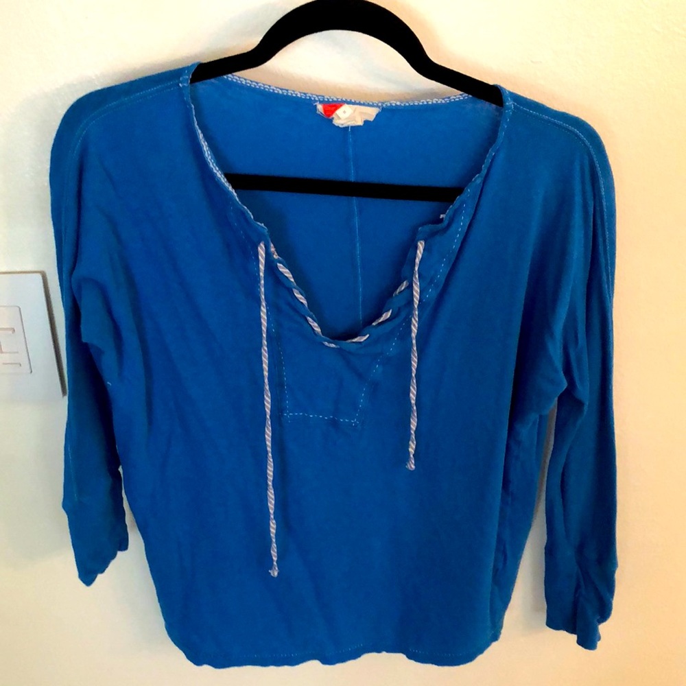 Blue 3/4 sleeve blouse